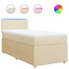 Sommier à lattes de lit avec matelas Crème 80x200 cm Tissu 