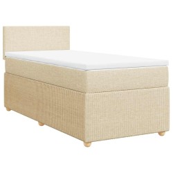 Sommier à lattes de lit avec matelas Crème 80x200 cm Tissu 