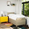 Sommier à lattes de lit avec matelas Crème 80x200 cm Tissu 