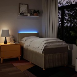 Sommier à lattes de lit avec matelas Crème 80x200 cm Tissu 