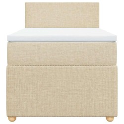 Sommier à lattes de lit avec matelas Crème 80x200 cm Tissu 
