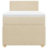 Sommier à lattes de lit avec matelas Crème 80x200 cm Tissu 