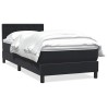Sommier à lattes de lit avec matelas noir 100x210 cm velours 