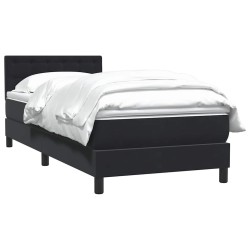 Sommier à lattes de lit avec matelas noir 100x210 cm velours 