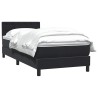 Sommier à lattes de lit avec matelas noir 100x210 cm velours 
