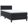 Sommier à lattes de lit avec matelas noir 100x210 cm velours 