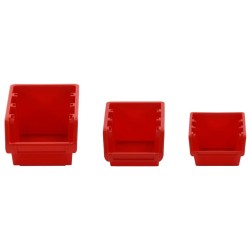 Ensemble d'étagères d'atelier 35 pcs Rouge et noir 77x39 cm PP 
