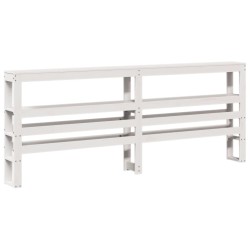 Cadre de lit avec tête de lit sans matelas blanc 200x200 cm 