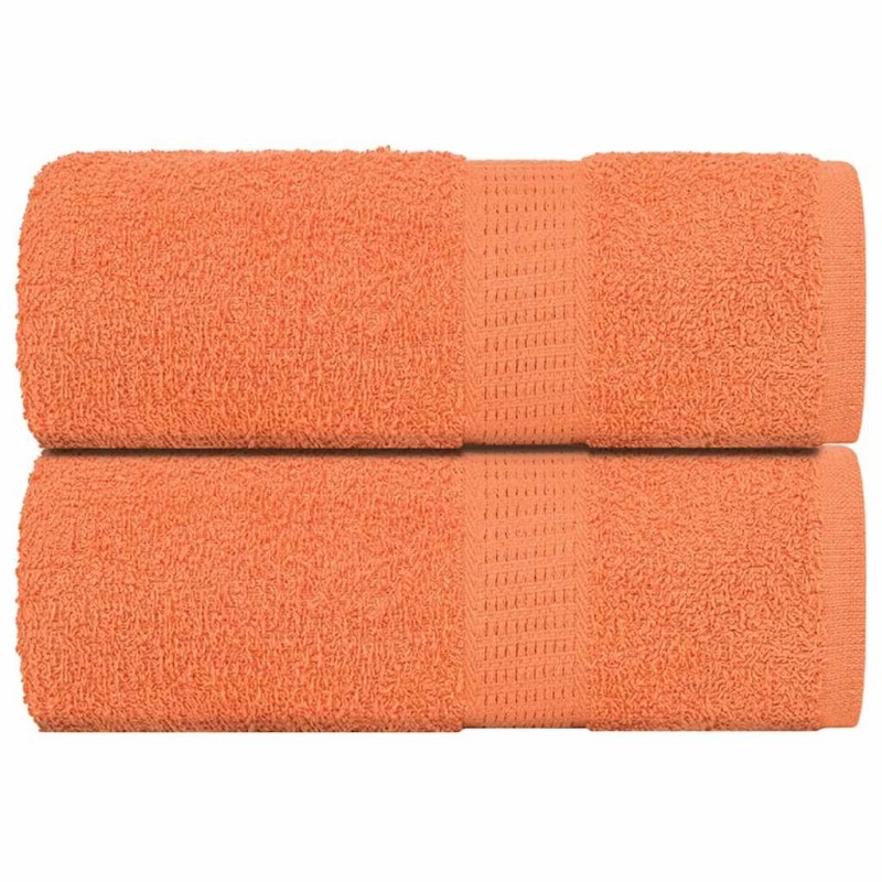 Serviettes d'invité 2 pcs orange 30x50 cm 360 g/m² 100% coton 