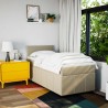 Sommier à lattes de lit avec matelas Crème 100x200 cm Tissu 