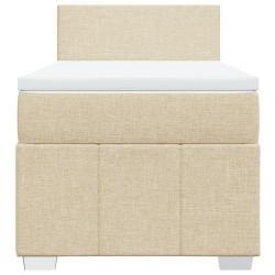 Sommier à lattes de lit avec matelas Crème 100x200 cm Tissu 