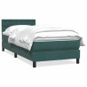 Sommier à lattes de lit et matelas vert foncé 80x220 cm velours 