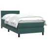 Sommier à lattes de lit et matelas vert foncé 80x220 cm velours 