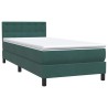Sommier à lattes de lit et matelas vert foncé 80x220 cm velours 