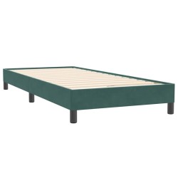 Sommier à lattes de lit et matelas vert foncé 80x220 cm velours 