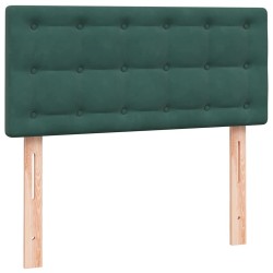 Sommier à lattes de lit et matelas vert foncé 80x220 cm velours 