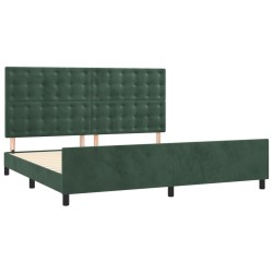 Cadre de lit sans matelas vert foncé 200x200 cm velours 