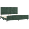 Cadre de lit sans matelas vert foncé 200x200 cm velours 