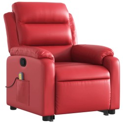 Fauteuil inclinable de massage Rouge Similicuir 