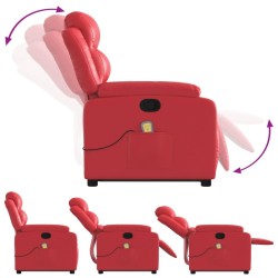 Fauteuil inclinable de massage Rouge Similicuir 