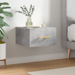 Table de chevet murale gris béton 35x35x20 cm 