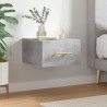 Table de chevet murale gris béton 35x35x20 cm 