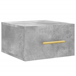 Table de chevet murale gris béton 35x35x20 cm 