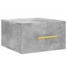 Table de chevet murale gris béton 35x35x20 cm 