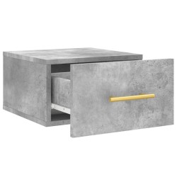 Table de chevet murale gris béton 35x35x20 cm 