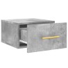 Table de chevet murale gris béton 35x35x20 cm 