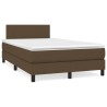 Sommier à lattes de lit et matelas marron foncé 120x190cm tissu 