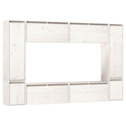Meubles TV 8 pcs Blanc Bois massif de pin 