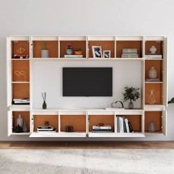 Meubles TV 8 pcs Blanc Bois massif de pin 