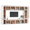 Meubles TV 8 pcs Blanc Bois massif de pin 