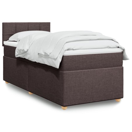 Sommier à lattes de lit avec matelas Marron foncé 90x200 cm 