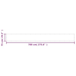 Écran de balcon blanc 75x700 cm 100% polyester oxford 