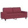 Ensemble de canapés 2 pcs rouge bordeaux tissu 