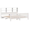 Cadre de lit sans matelas blanc 200x200 cm bois massif de pin 