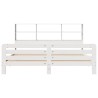 Cadre de lit sans matelas blanc 200x200 cm bois massif de pin 