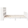 Cadre de lit sans matelas blanc 200x200 cm bois massif de pin 