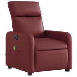 Fauteuil de massage inclinable électrique rouge bordeaux 