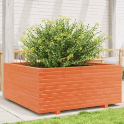 Jardinière cire marron 110x110x49,5 cm bois de pin massif 