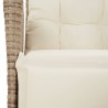 Ensemble à manger de jardin et coussins 3 pcs Beige poly rotin 