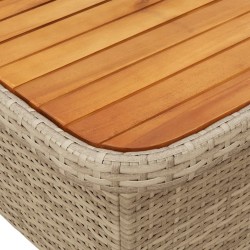 Ensemble à manger de jardin et coussins 3 pcs Beige poly rotin 