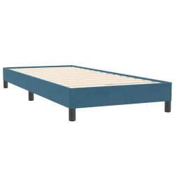 Sommier à lattes de lit et matelas bleu foncé 80x220 cm velours 