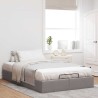 Cadre de lit ottoman sans matelas taupe 120x190 cm tissu 