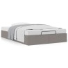 Cadre de lit ottoman sans matelas taupe 120x190 cm tissu 