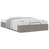 Cadre de lit ottoman sans matelas taupe 120x190 cm tissu 
