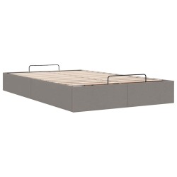 Cadre de lit ottoman sans matelas taupe 120x190 cm tissu 