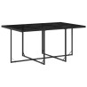 Ensemble à manger de jardin coussins 7pcs Noir Résine tressée 